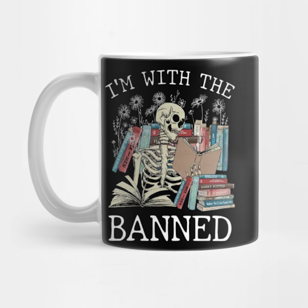 I'm With The Banned Reading Book, Banned Book , Reading Lover Gift For Librarian,book lover, floral book, by David white